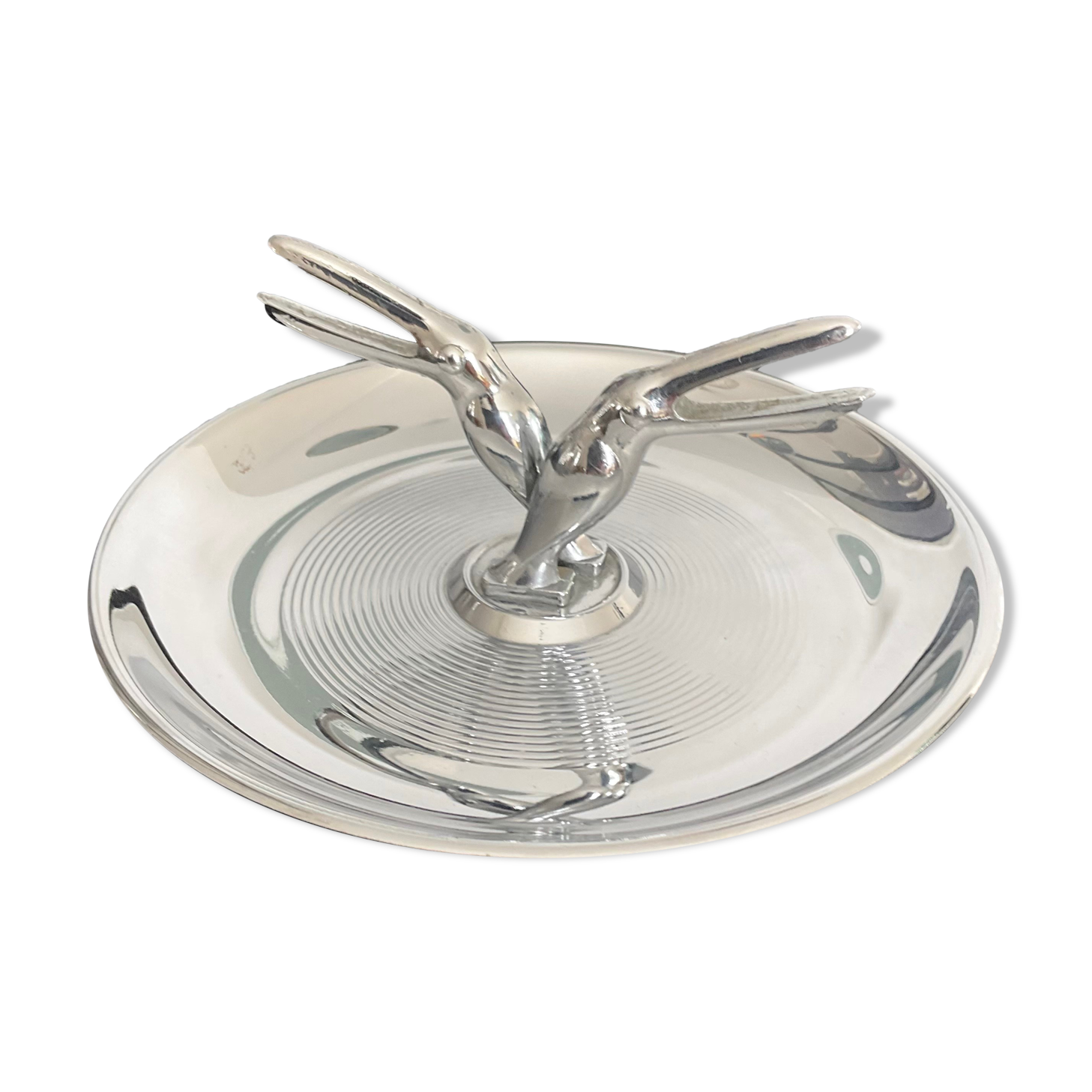 Empty vintage pelican pocket in silver metal USA