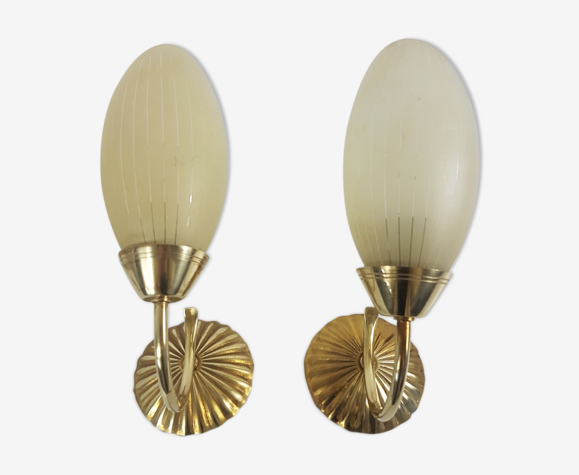 Paire d'appliques années 50-60