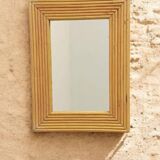 French Riviera Rattan Mirror in the Style of Vivai del Sud, France, 1960s