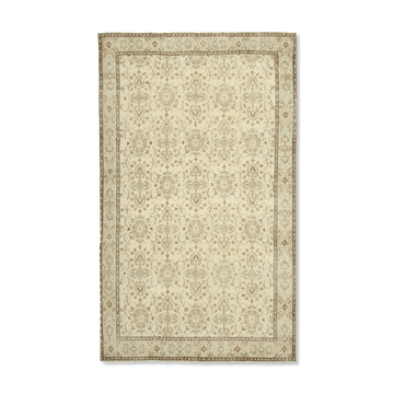 Handwoven wool anatolian beige rug 187 cm x 310 cm