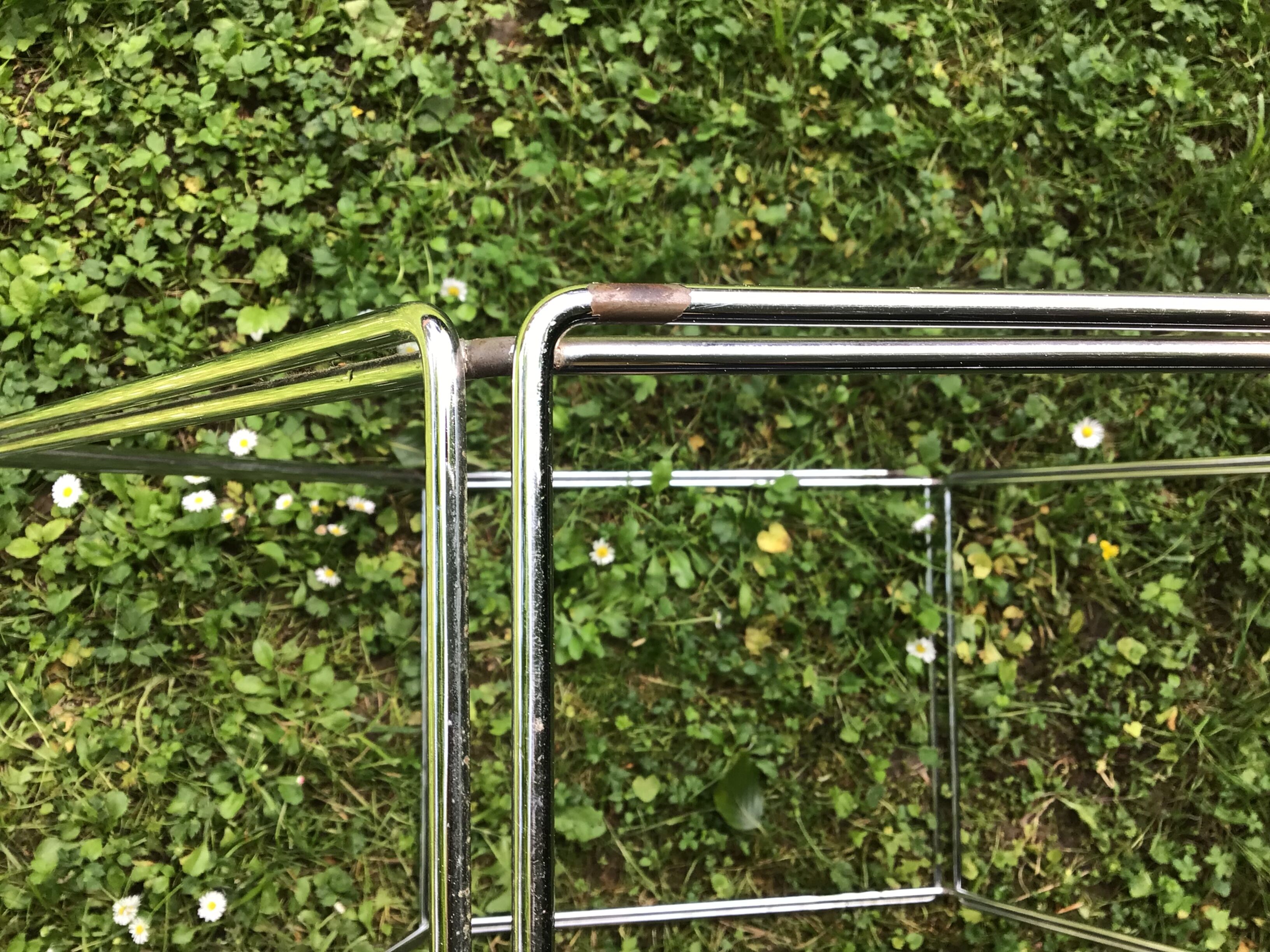 Metal and glass coffee table