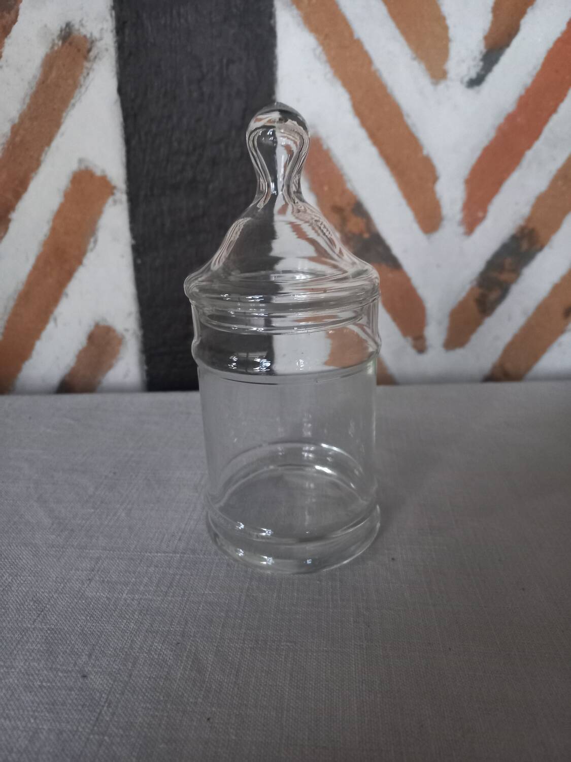 Transparent glass jar