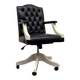 Classic English White Chesterfield Office Chair