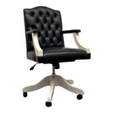 Classic English White Chesterfield Office Chair