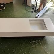 1970s jardinière table in white formica made by Roche Bobois.