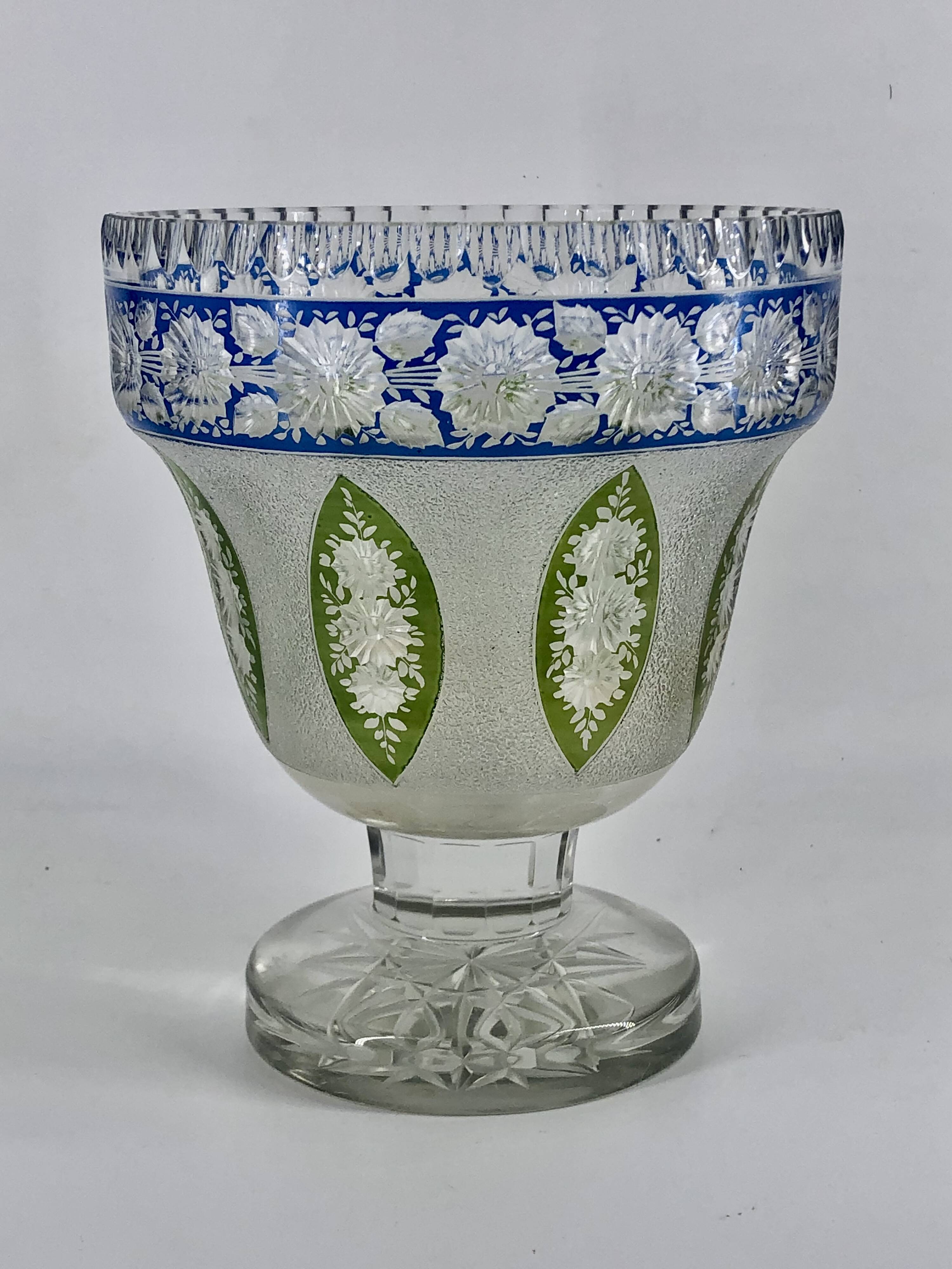 Bohemian Crystal Vase, Late 19th Century