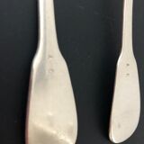 Silver metal spoon and fork nickelid 1868