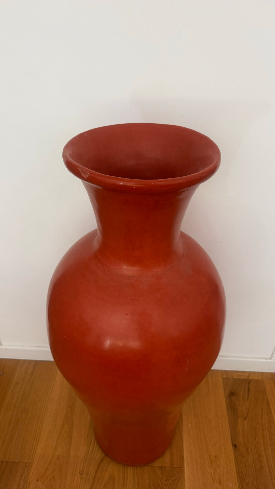 Large monumental vase in red terracotta