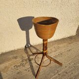 RATTAN FLOWER POT HOLDER 1960