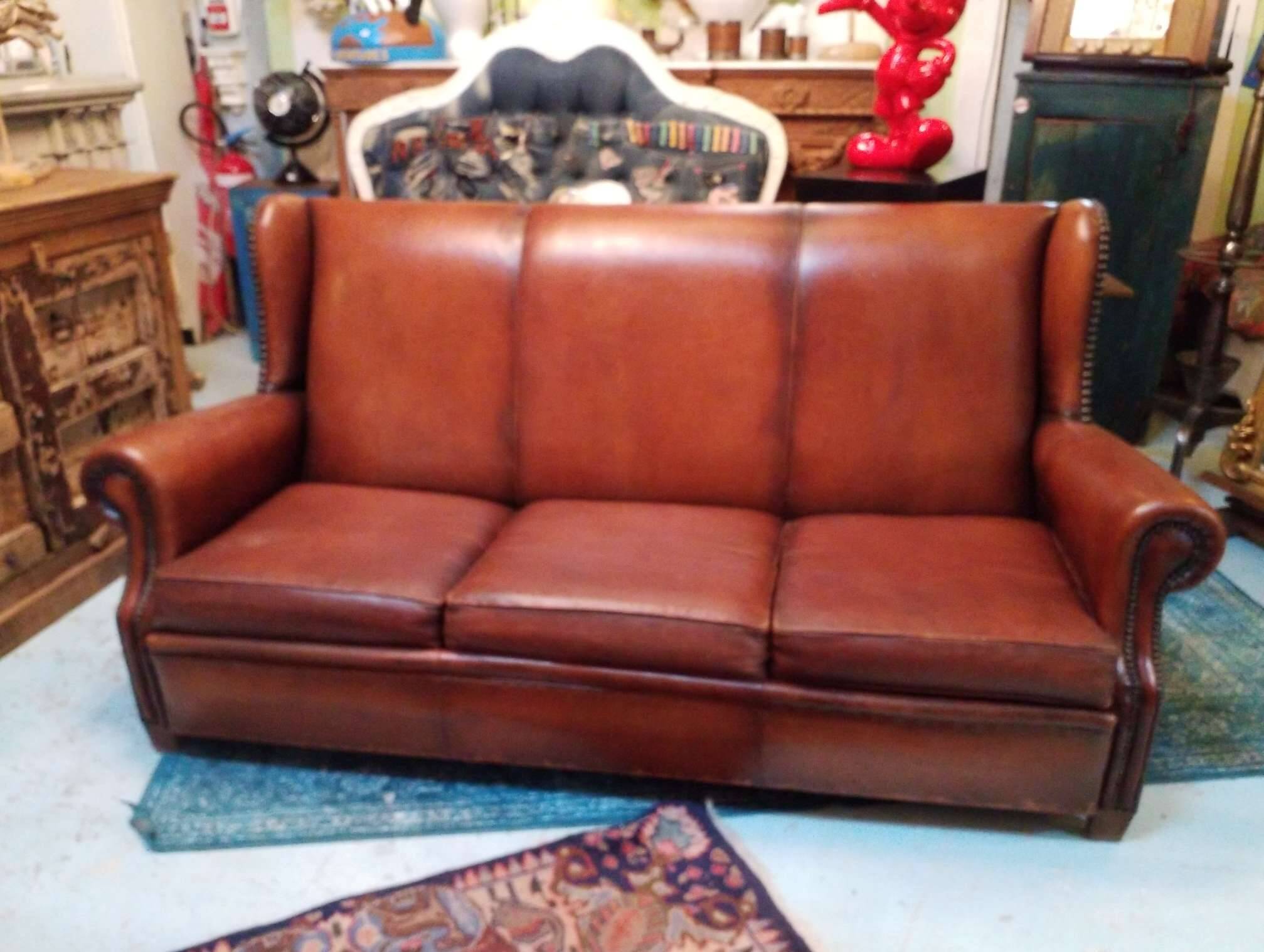 Leather club sofa
