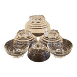 6 glass champagne cups from the 50s