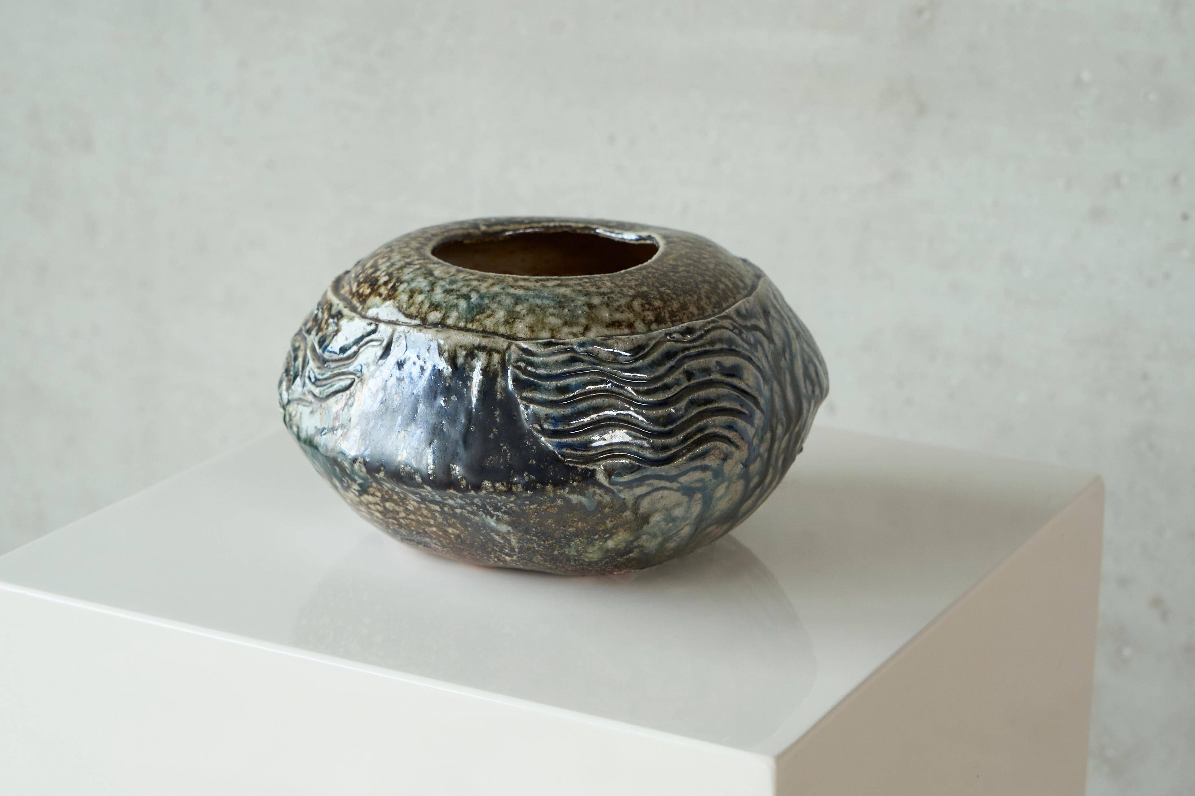 Table centrepiece or vase in studio pottery from the mid-century, 1960s.