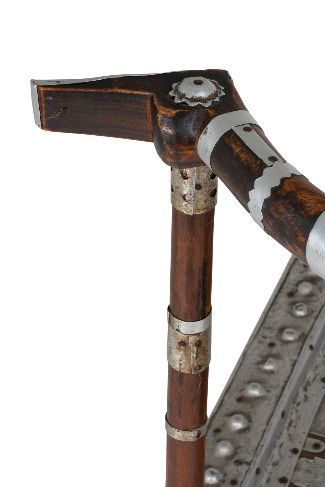 Chair decorated with hammered metal, 20th century