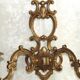 Large Vintage French Bronze Open Back Design Leaf Detail Double Wall Light 4740