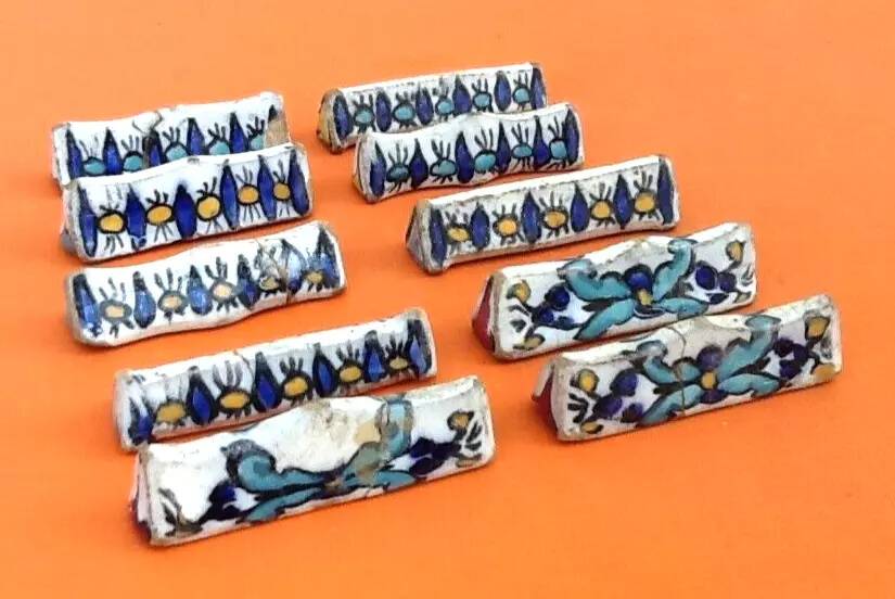 1930s 10 Knife Holders Glazed Ceramic