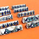 1930s 10 Knife Holders Glazed Ceramic