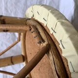 Vintage bamboo and rattan bar stool