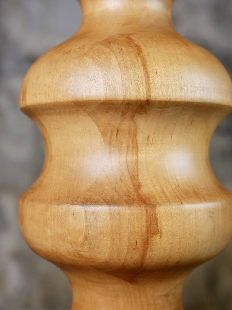 Large turned wooden lamp base, French work, 1960s