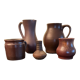 Series of 5 vintage brown ceramic vases