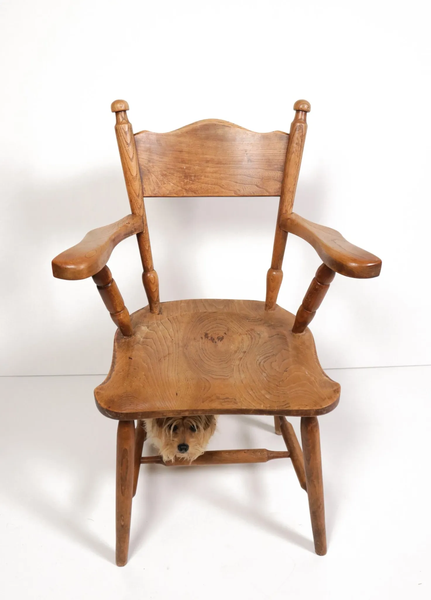 Brutalist oak fireside chair – wabi sabi armchair