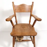 Brutalist oak fireside chair – wabi sabi armchair