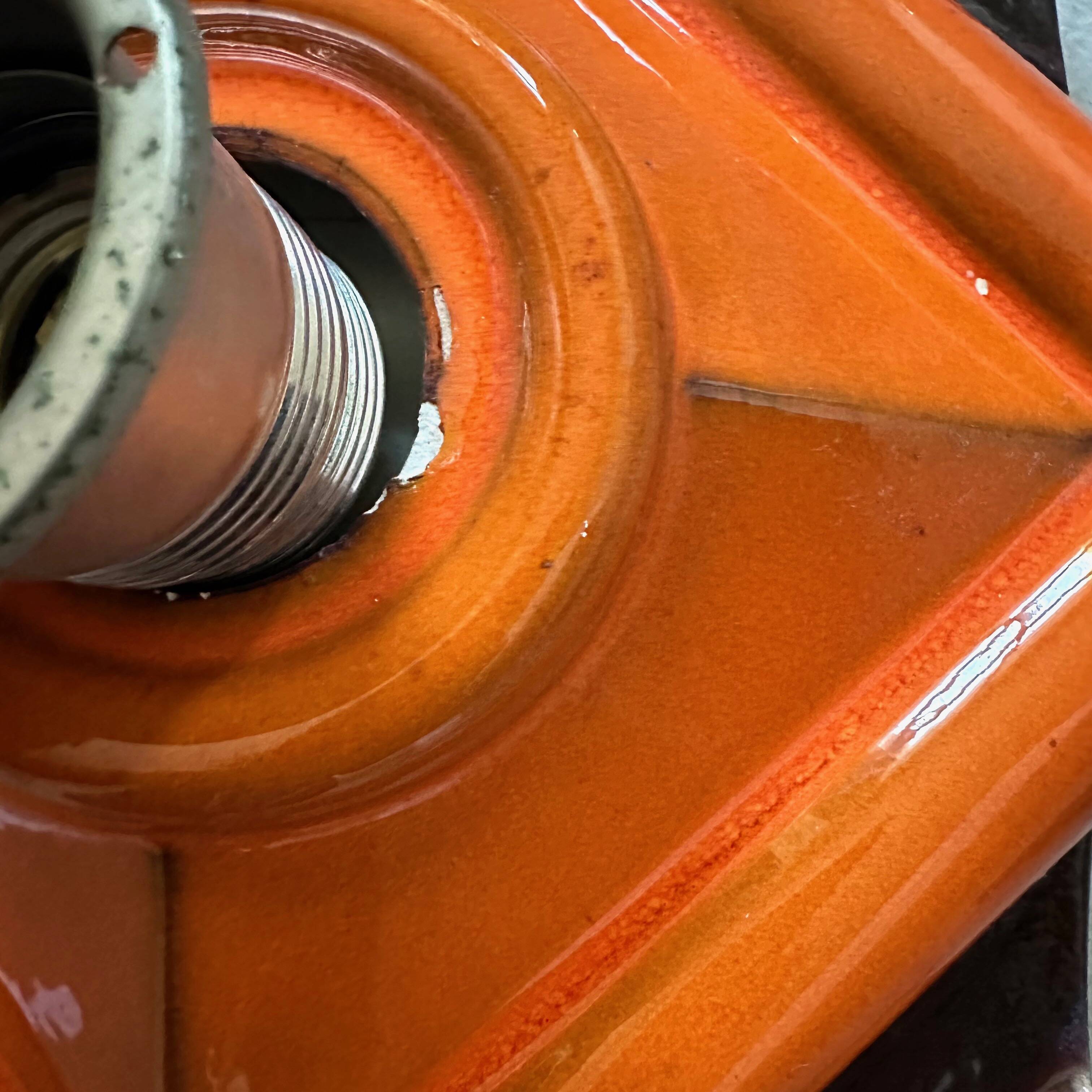 Vintage wall lamp PAN ceramic, 70's wall lamp orange, Pop Art