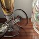 6 coloured glass champagne flutes from the 1950s