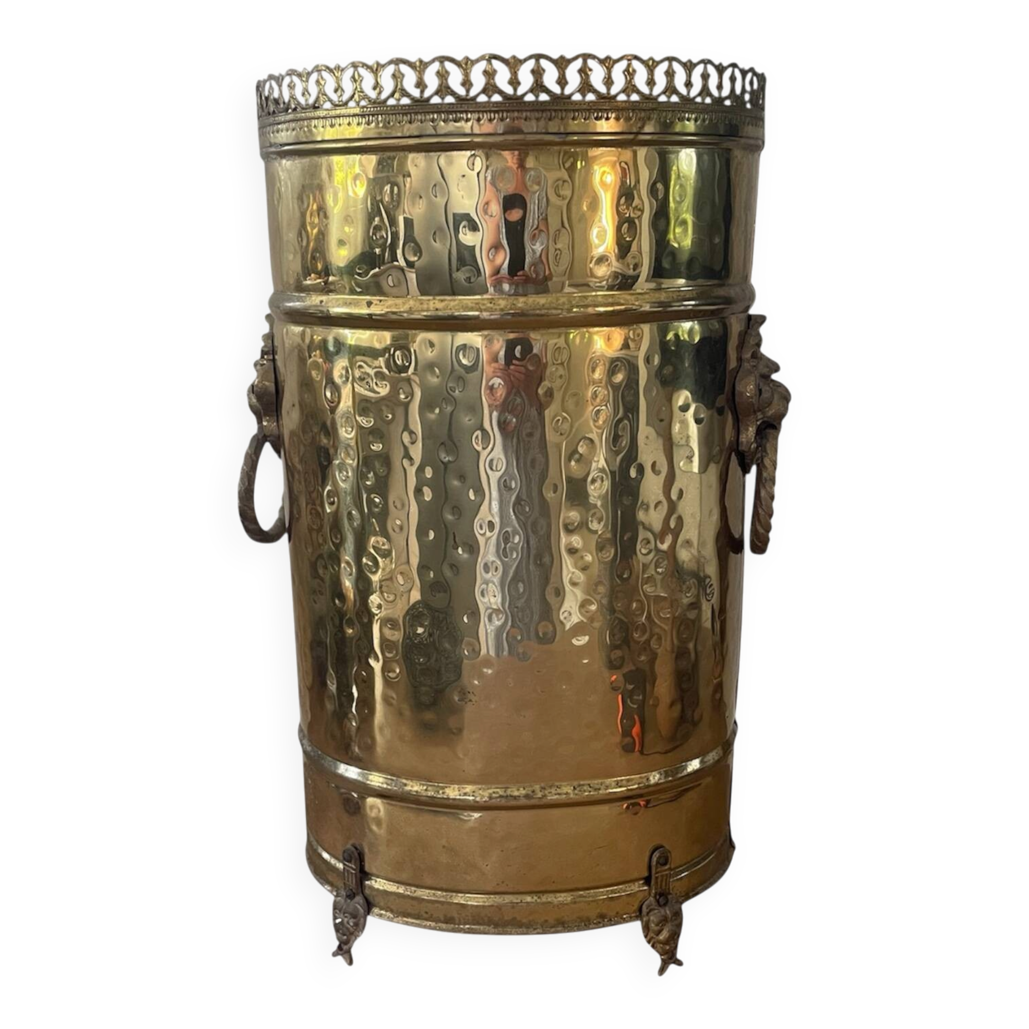 Antique brass umbrella stand