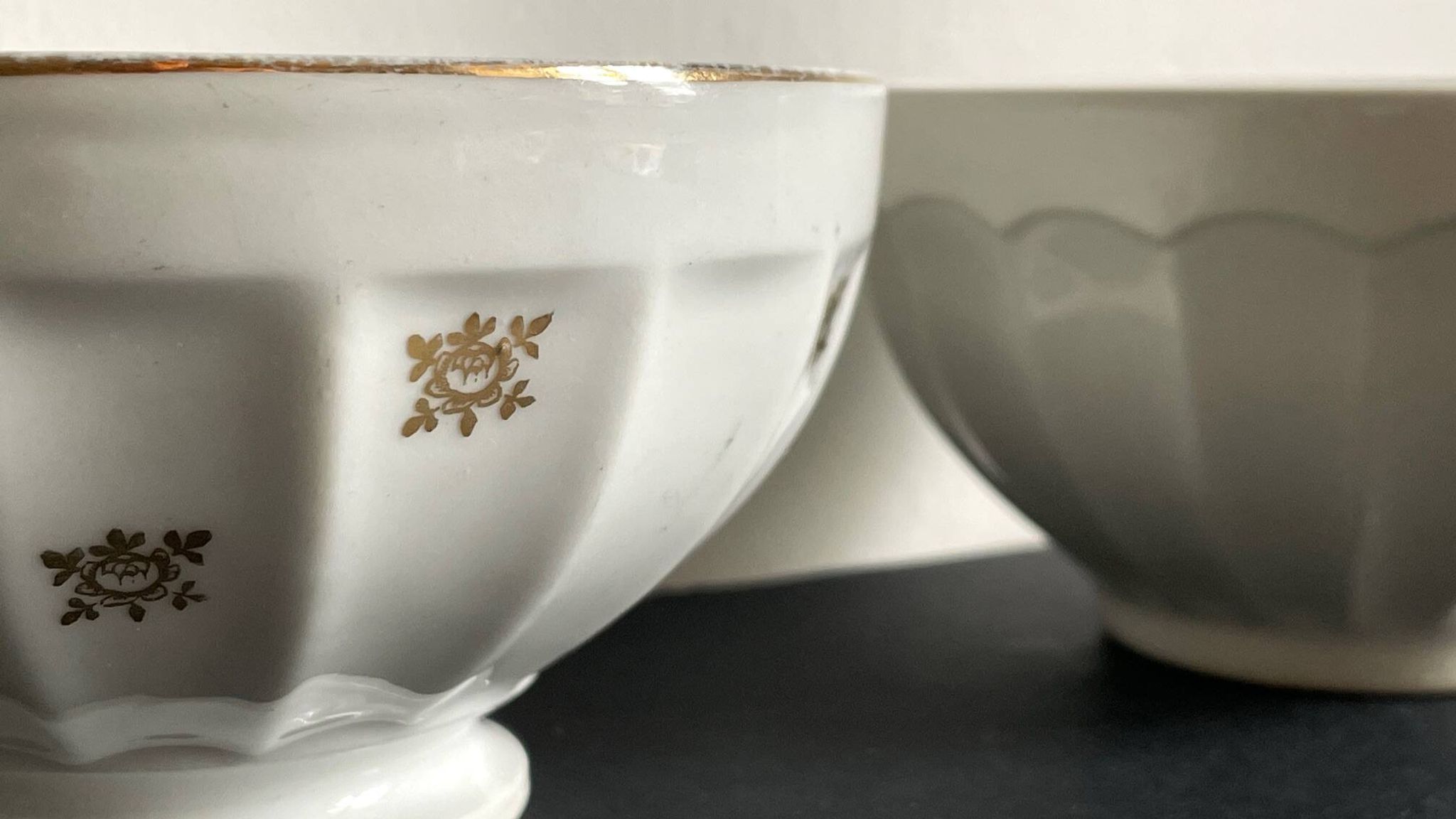 BOWLS Ceramic Pink and Gold VINTAGE