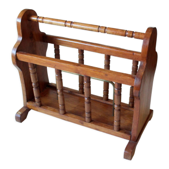 German wood and metal magazine rack, 1970s