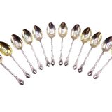 12 silver-plated coffee bean mocha spoons