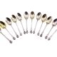 12 silver-plated coffee bean mocha spoons