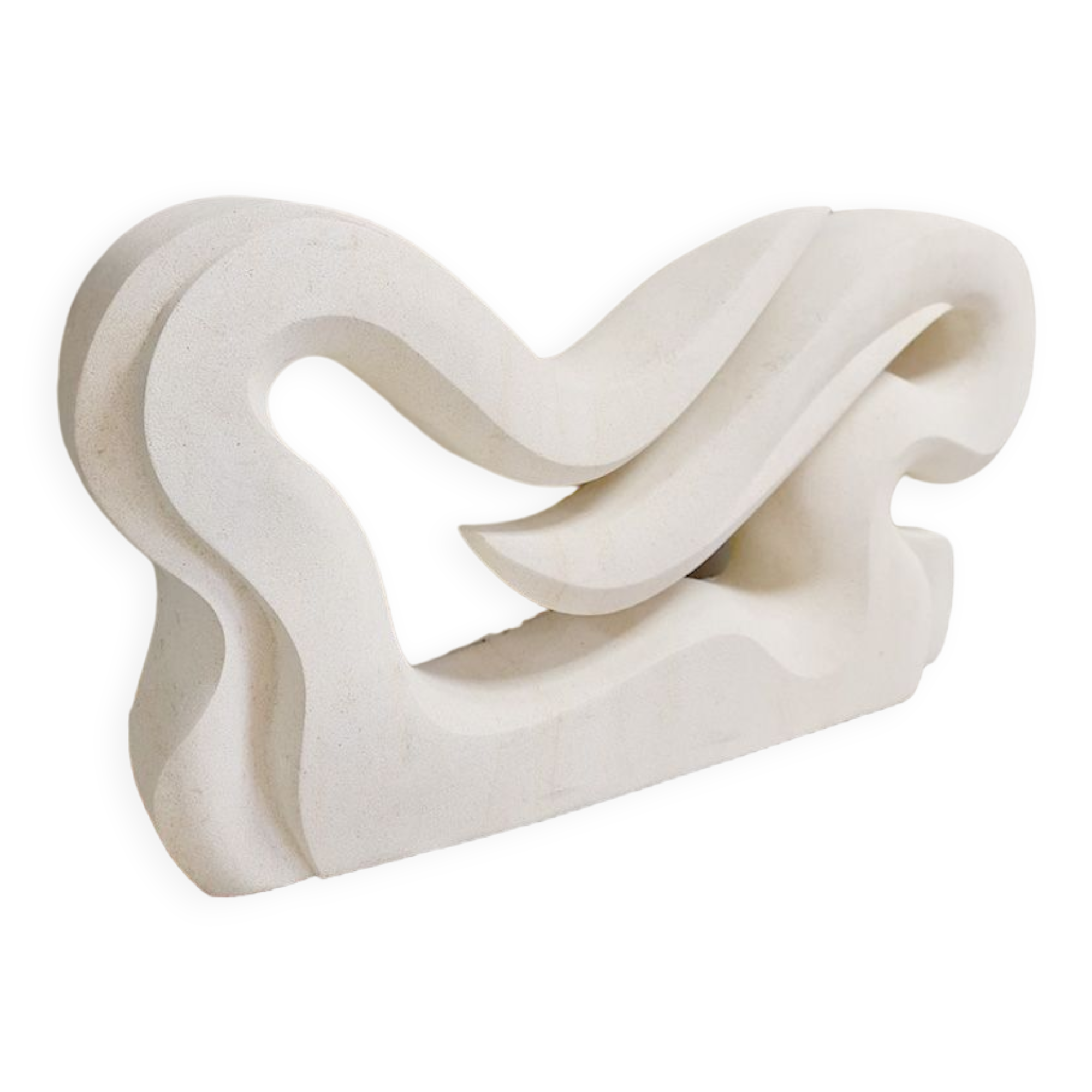 Vintage abstract art statue stone sculpture XL 'Wave'