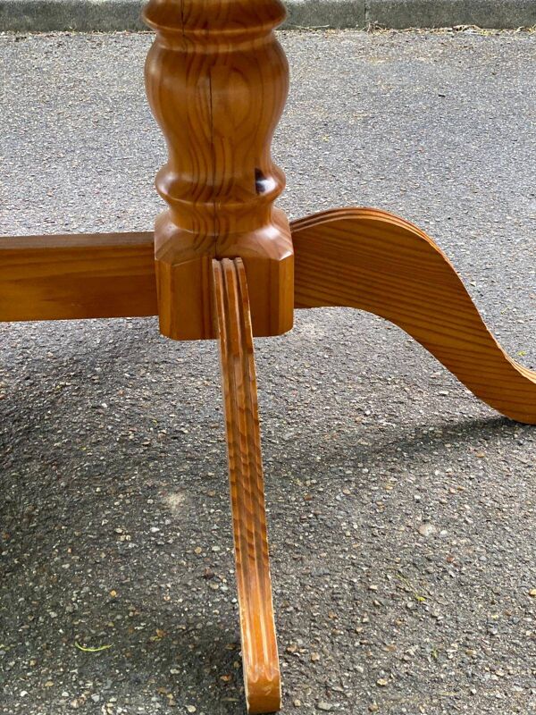 Table de ferme ronde ovale en bois massif pin extensible 200cm