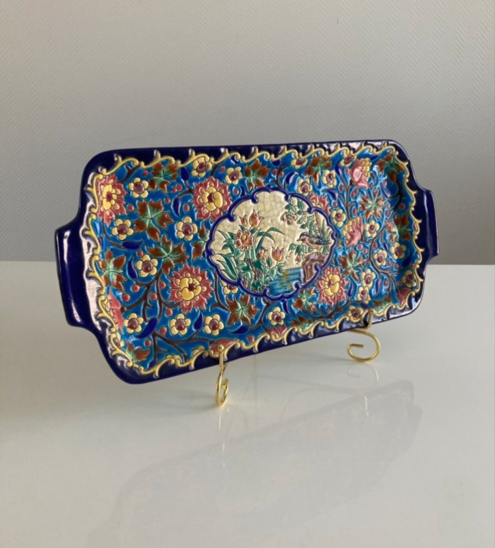 Cake dish in Longwy enamel - Historic Manufacture established in 1798