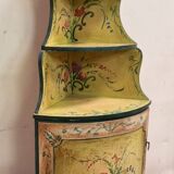 Louis XV style Venetian curved corner cupboard in lacquered wood