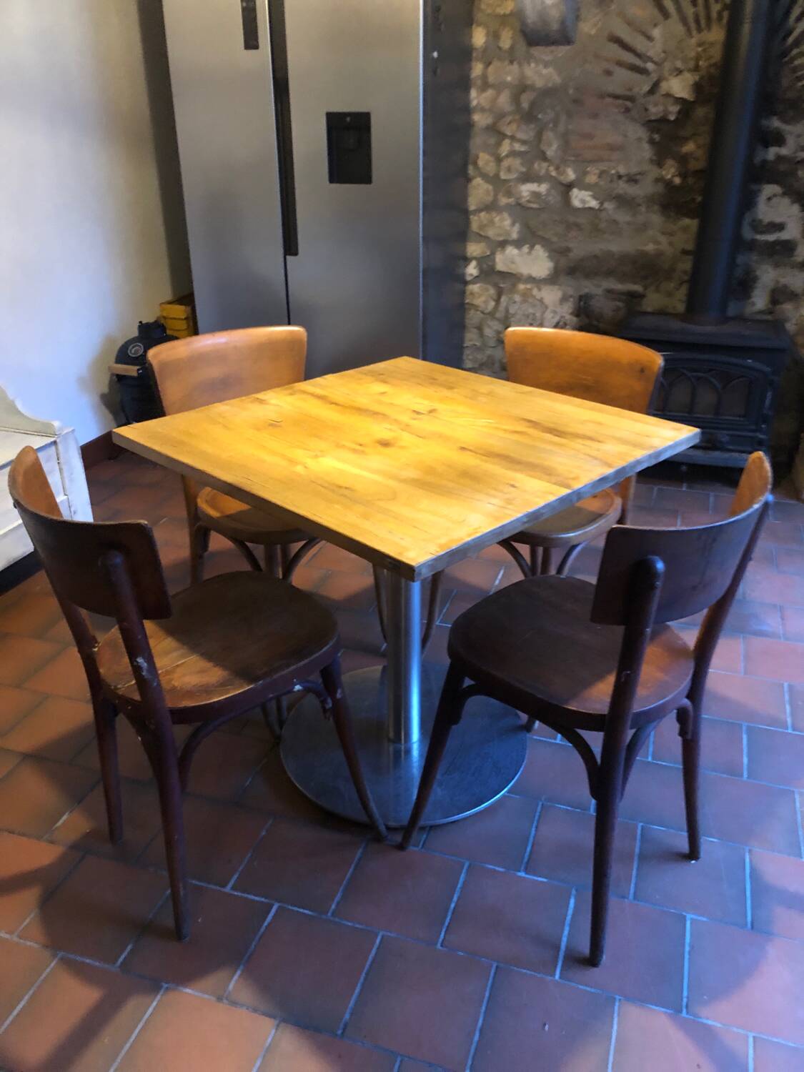 Solid wood bistro table set