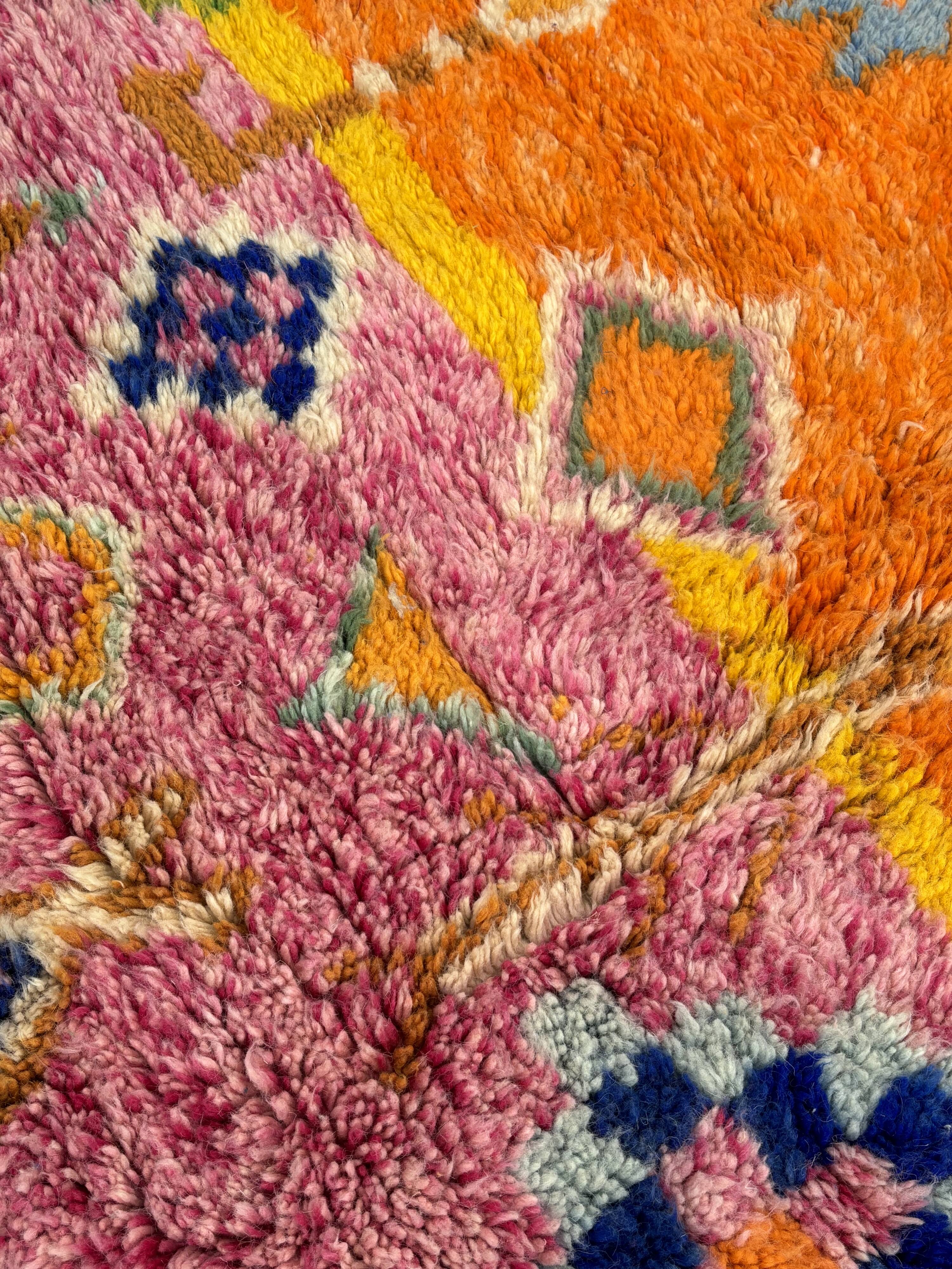 New M'rirt Berber rug in pink and orange wool – 150 × 200 cm