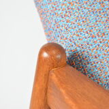 Fauteuil vintage entièrement restauré designer E.Homa, années 60, Europe de l’Est, multicolore, résistant à l’eau