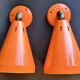 Authentic Pair of Seventies Orange wall lights from the "MBLE" brand.