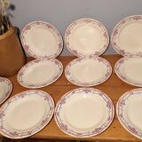 Suite of 10 flat plates Creil Montereau