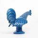 Vintage Italian Blue Ceramic Rooster, Behrend 1960s