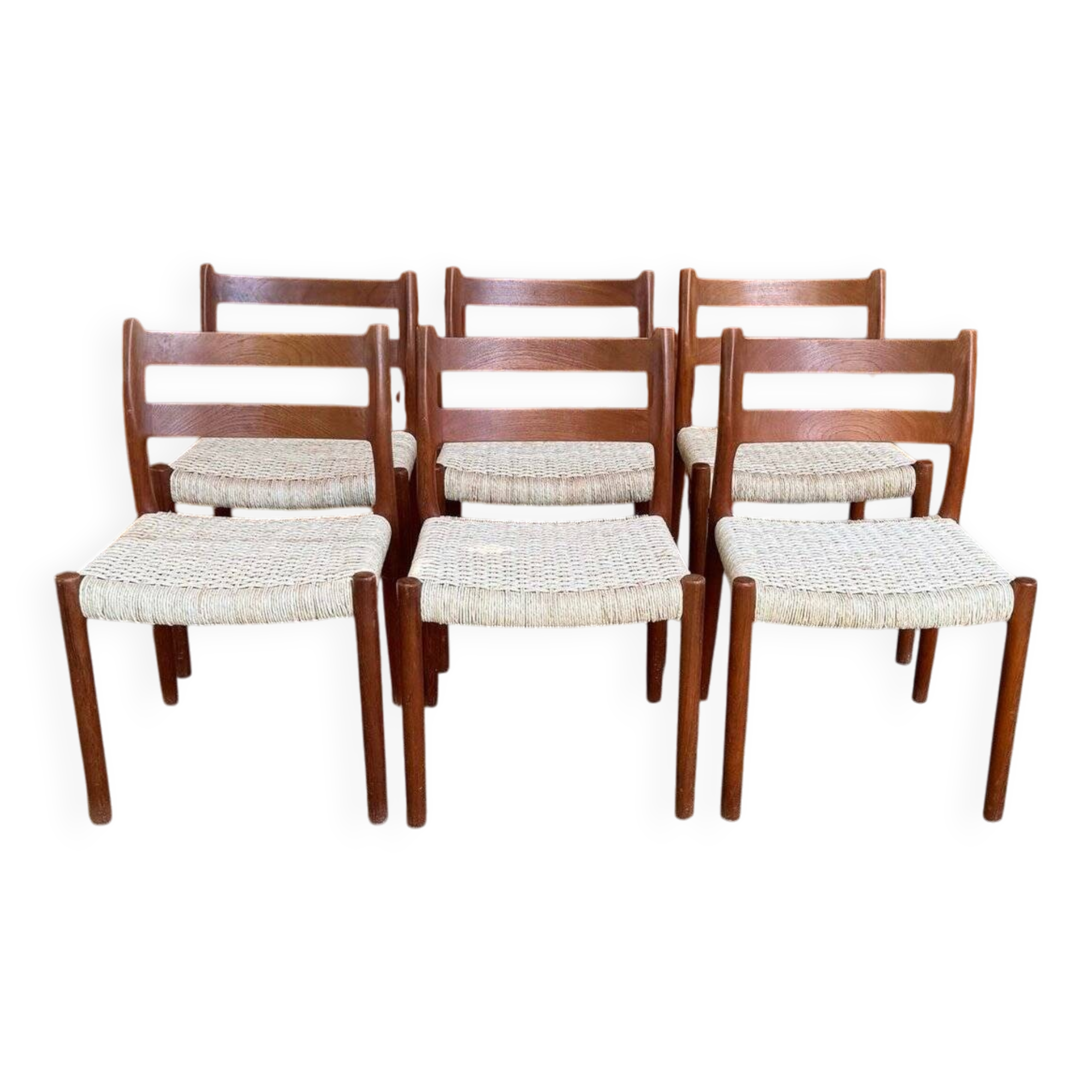 Mid-century Danish chairs model 84 by Niels O. Møller for J.L. Møllers, 1960s, set of 6
