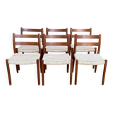 Mid-century Danish chairs model 84 by Niels O. Møller for J.L. Møllers, 1960s, set of 6