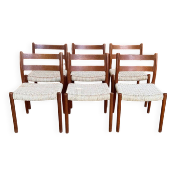 Mid-century Danish chairs model 84 by Niels O. Møller for J.L. Møllers, 1960s, set of 6