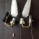 Pair of brass sconces and tulip glass 60