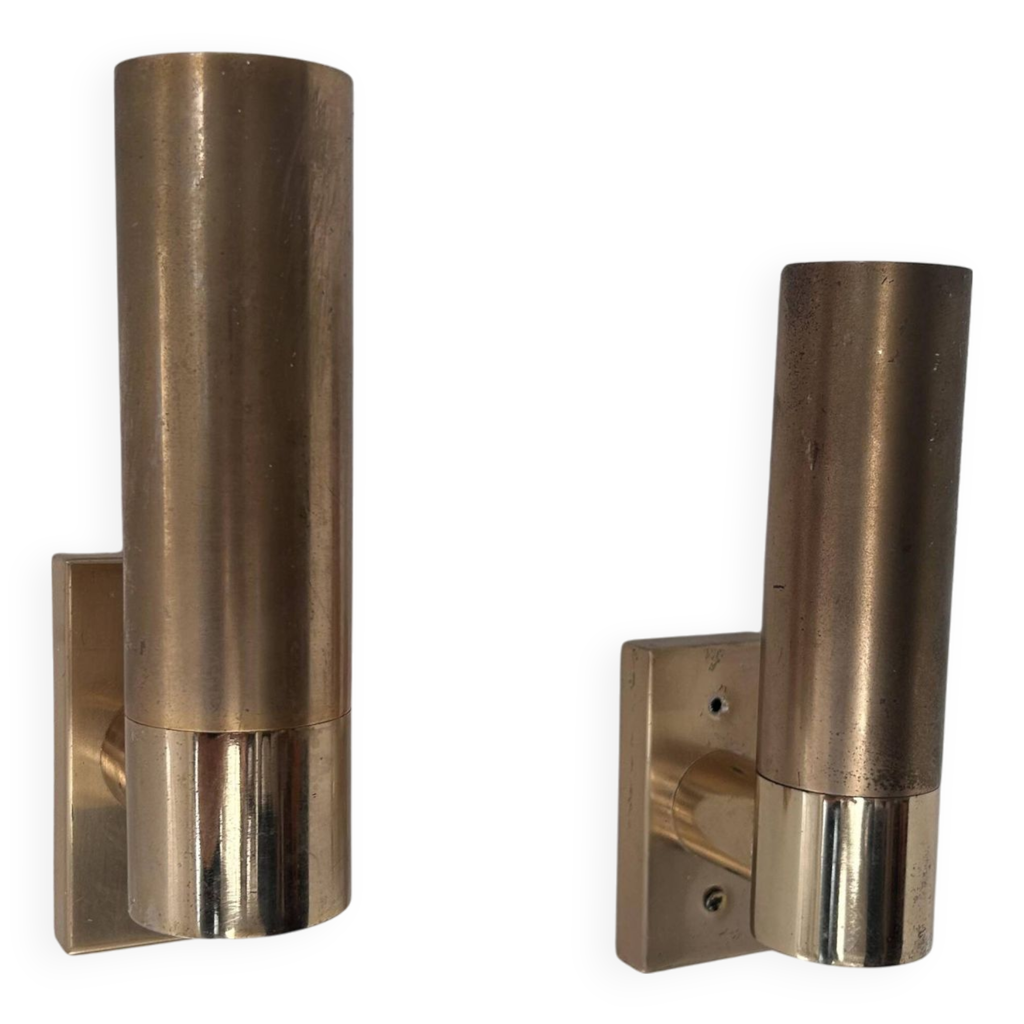 Pair of vintage adjustable wall lights, brass, France 1960