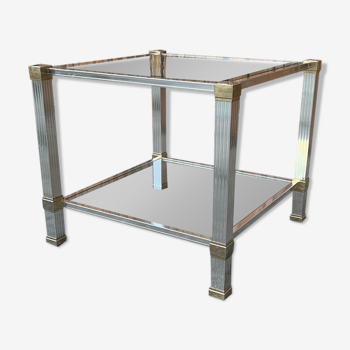 Vintage Brass and Chrome Coffee Table by Pierre Vandel, Paris, 1970s