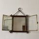 Gold square barber mirror with Japan Napoleon III print