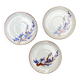 3 floral stoneware plates